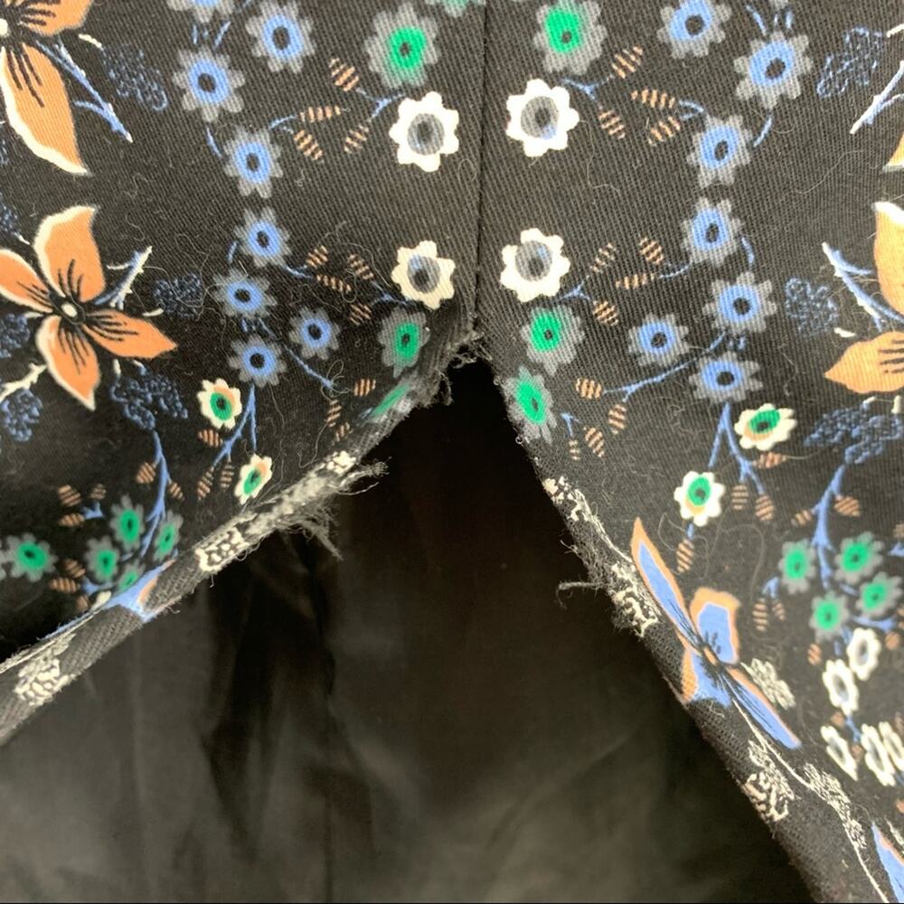J. Crew Floral Print A-Line Skirt Black Size 0 - Picture 7 of 8